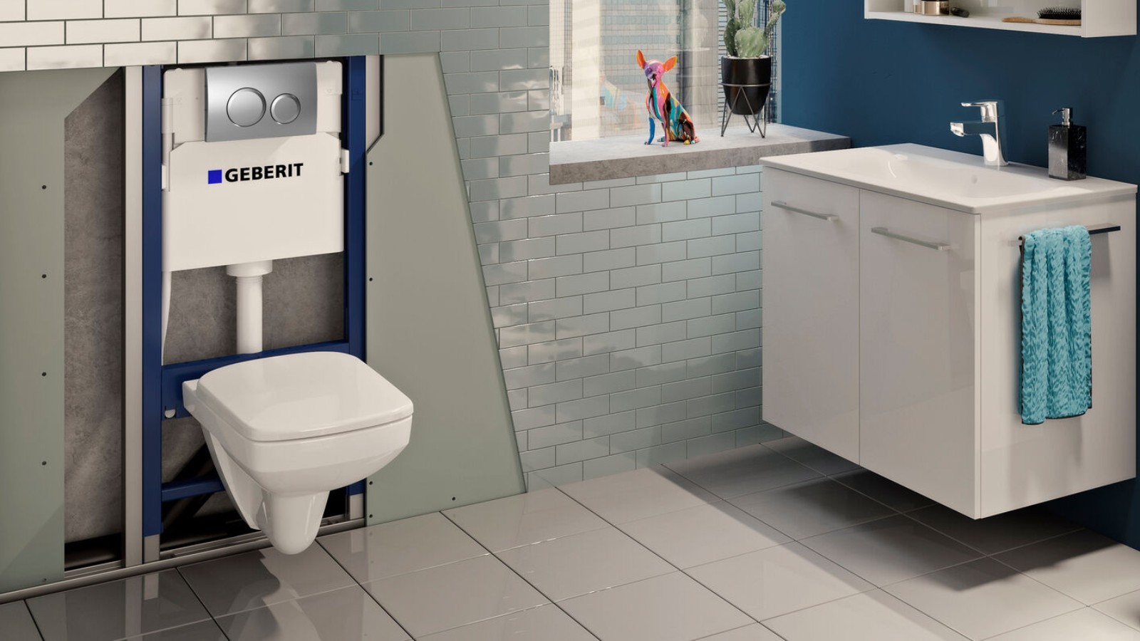 Комплект Geberit инсталляция, клавиша, крепления к стене Комплект Geberit инсталляция, клавиша, крепления к стене