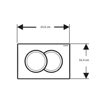 Размеры клавиши Geberit Delta 115.107.21
