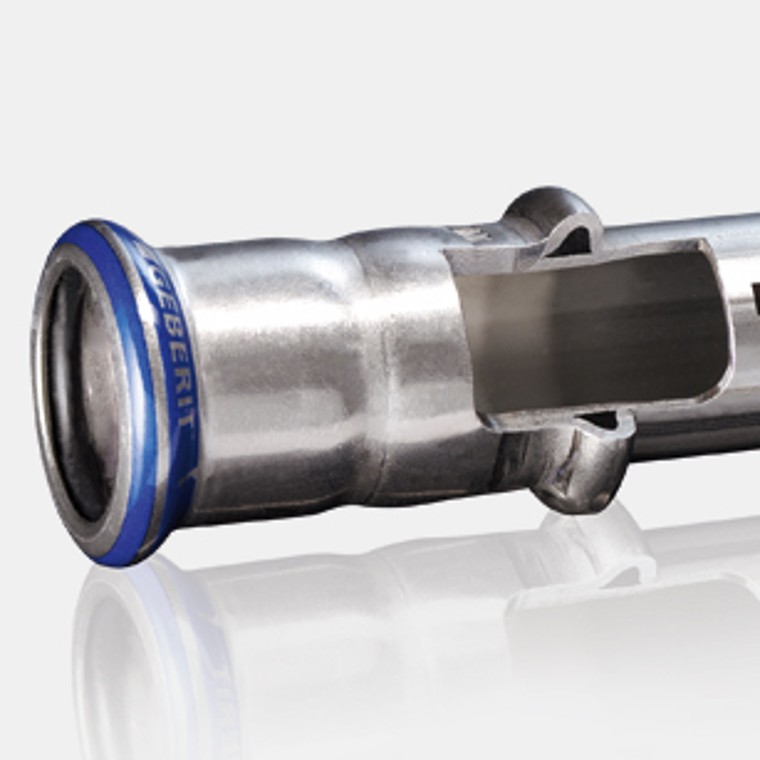 Поперечное сечение трубы и патрубка системы Geberit Mapress из нержавеющей стали Поперечное сечение трубы и патрубка системы Geberit Mapress из нержавеющей стали