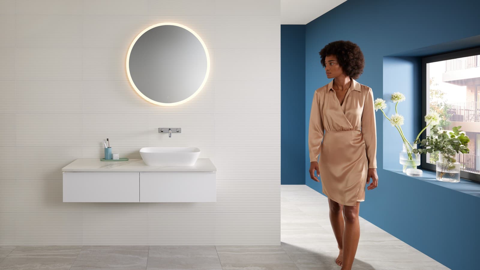 Mix & Match: Накладная раковина Geberit ONE со шкафчиком iCon Mix & Match: Накладная раковина Geberit ONE со шкафчиком iCon
