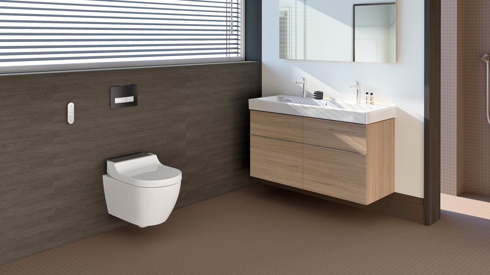 Ванная комната с унитазом-биде Geberit AquaClean Tuma Ванная комната с унитазом-биде Geberit AquaClean Tuma