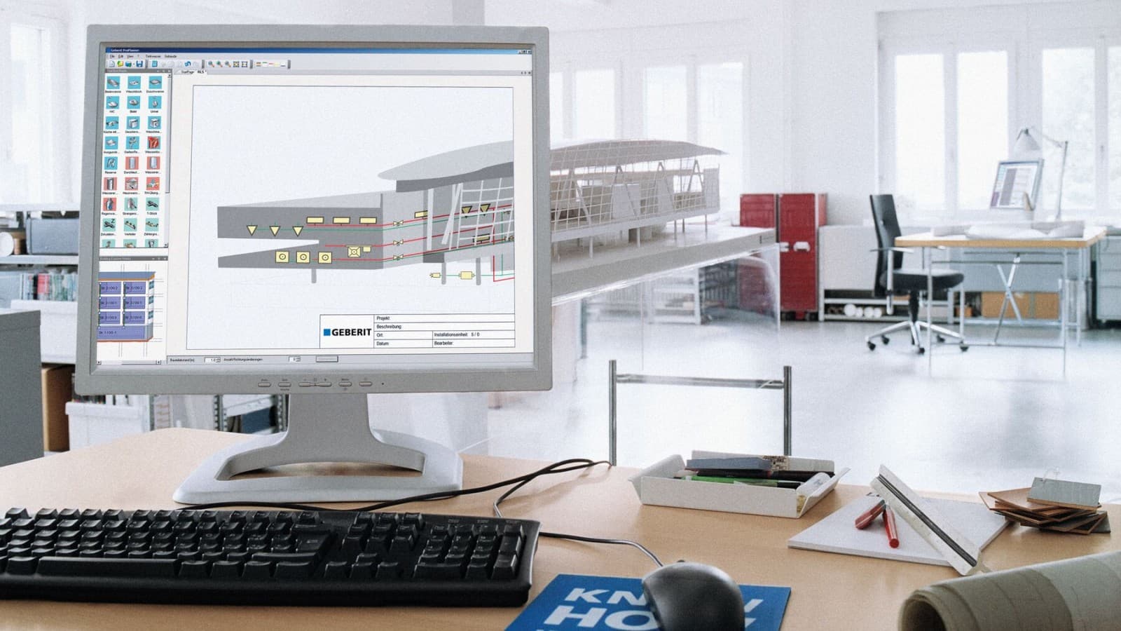 Экран компьютера с Geberit ProPlanner Экран компьютера с Geberit ProPlanner