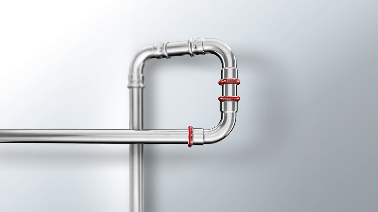 Красные индикаторы на Geberit Mapress из углеродистой стали Красные индикаторы на Geberit Mapress из углеродистой стали